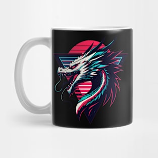 Cool Neon Retro dragon magical Creature Mug